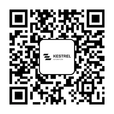 A branded QR code with the company logo mark knocked into the centre